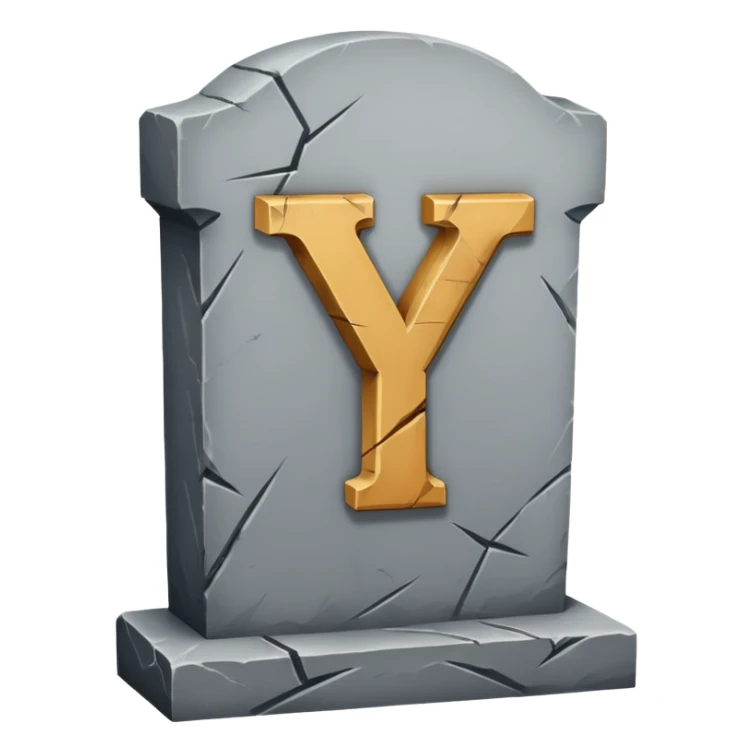 The letter 'Y' on a grave, no background sticker