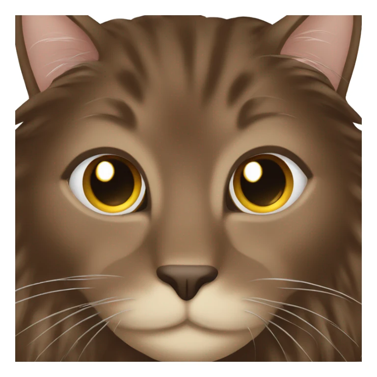 Long haired Dark brown cat with light brown spots  sticker