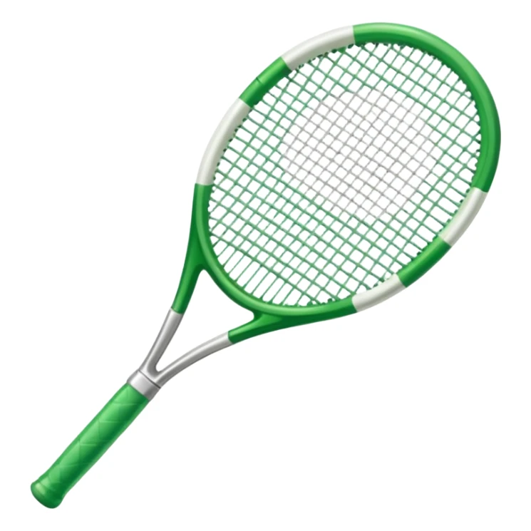 green and white glass crystal tennis racket sticker