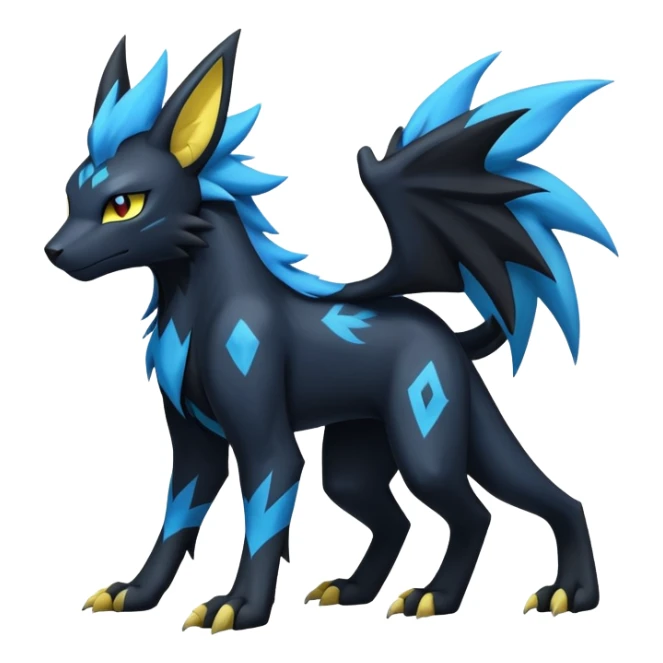 Manectric-Luxray-Draco-Fakémon-hybrid-creature (full body), 4 legs sticker