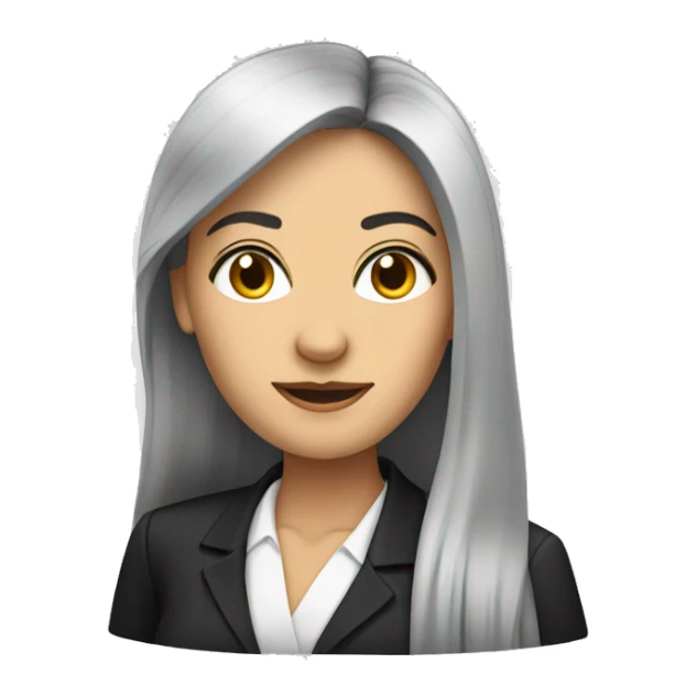 Female Germany leader with straight long black hair sticker