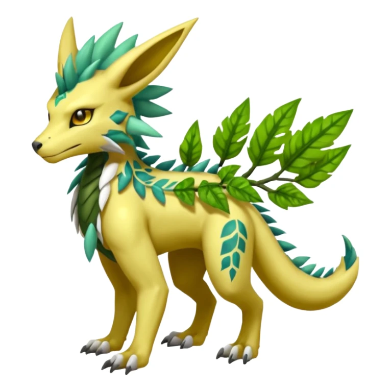  Exotic Ivy Dragonic Feathery ScalyMeloetta-Zygarde-Zeraora-Renamon-Protogen-Palkia-hybrid-fusion-Fakémon-creature, full body sticker