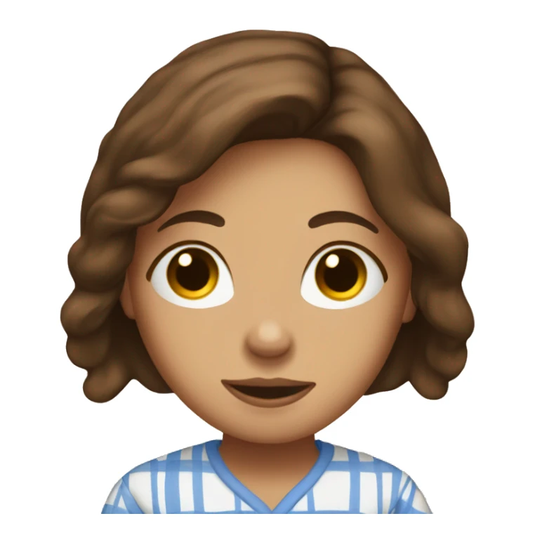 Brown haired girl in pjs with coffee  sticker