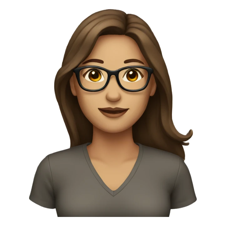 Woman with glasses and long brown hair  sticker