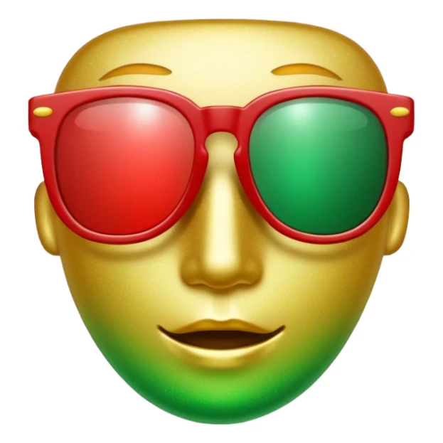 glitter red and green glasses vertically sticker