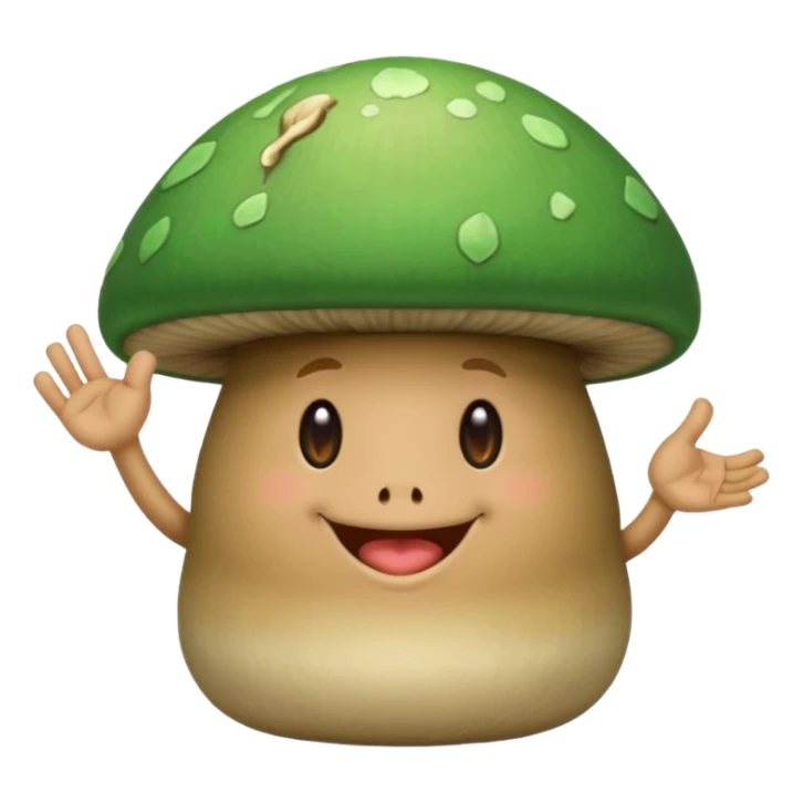 green mushroom flipping you off sticker
