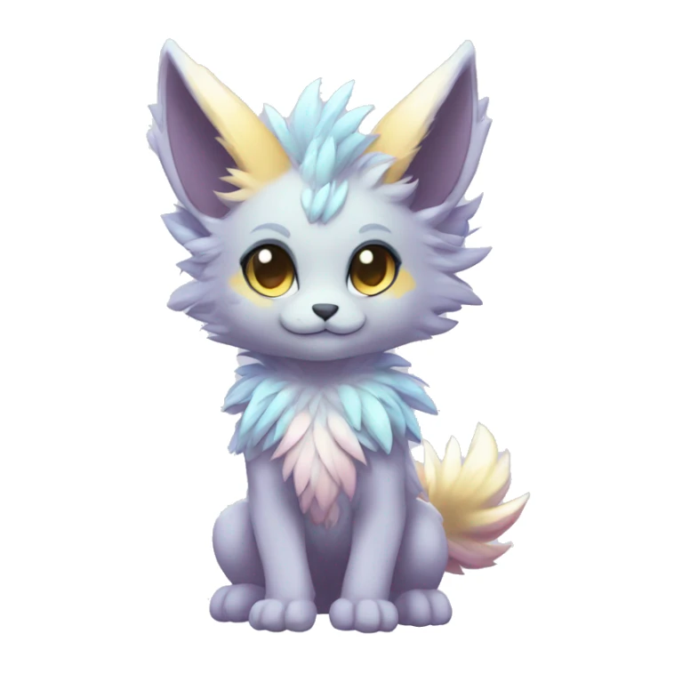 Anthro-Pastel-Fur-Sona-Chibi-Shiny-Fakémon full body sticker