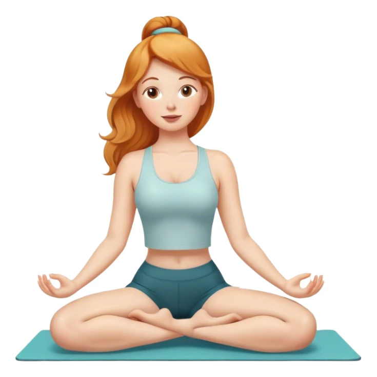 Strawberry blonde girl doing yoga big butt sticker
