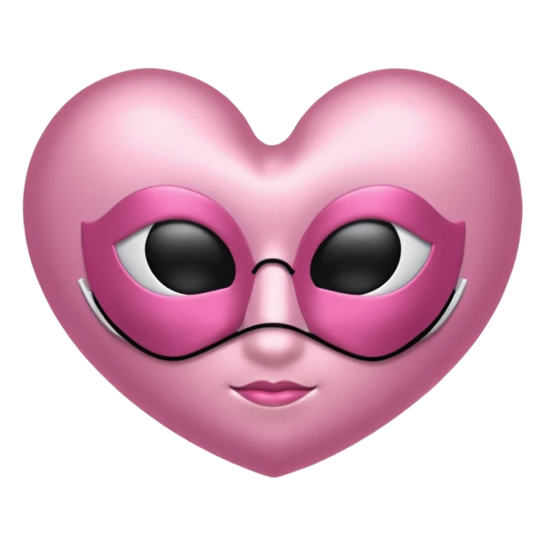 Pink satin heart with sleep mask sticker