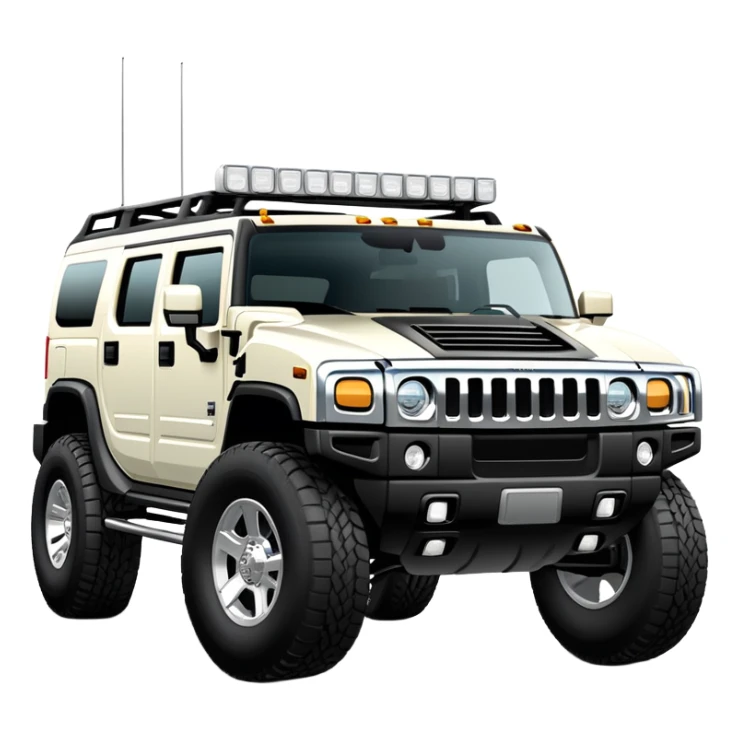 A white 2004 Hummer truck on some nice wheels sticker