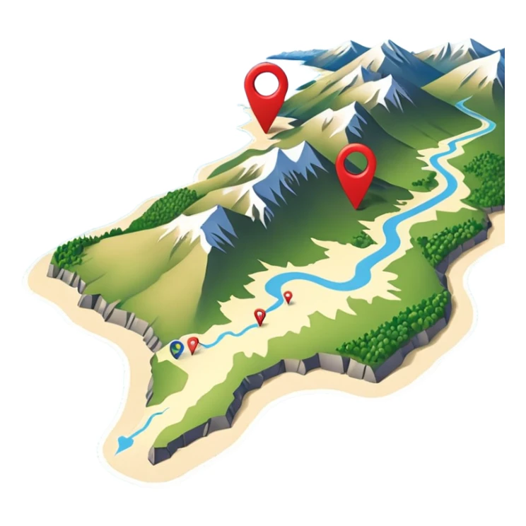 gps pin locaters on a wider range of map - buller nz sticker