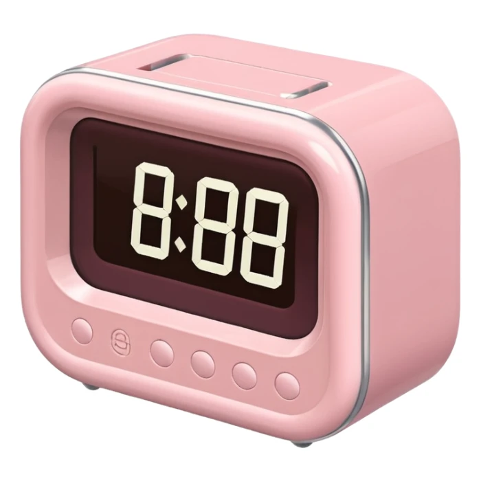 Please make me an alarm clock that will show six o'clock in the morning and make it in the style of ios 18.1 and aesthetic and the color is light pink  digital sticker