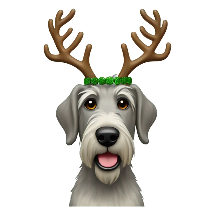  Irish wolfhound dog and reindeer antlers headband sticker