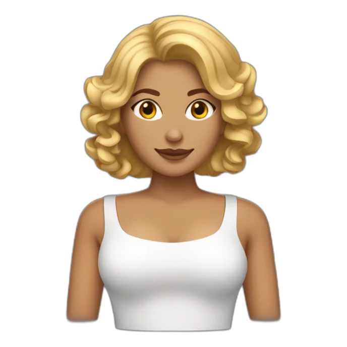 Mujer blanca con pelo corto castaño y pendientes grandes sticker