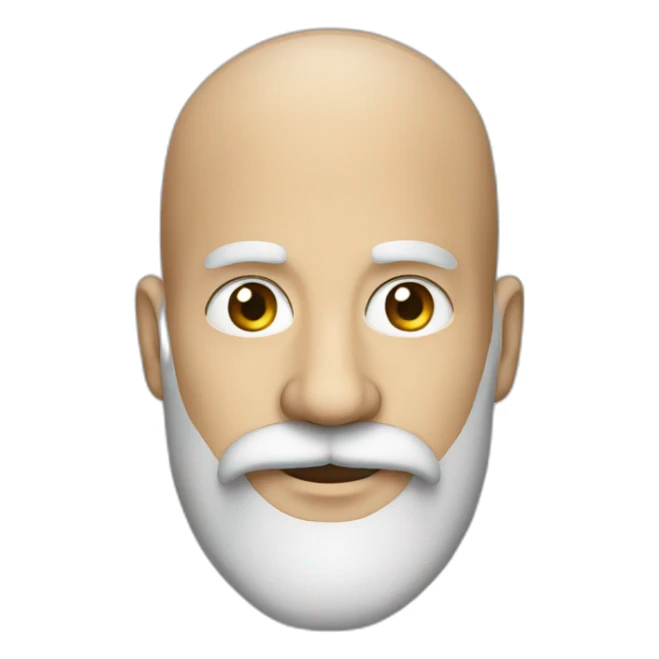 40 years old bald man with moustache and long beard sticker