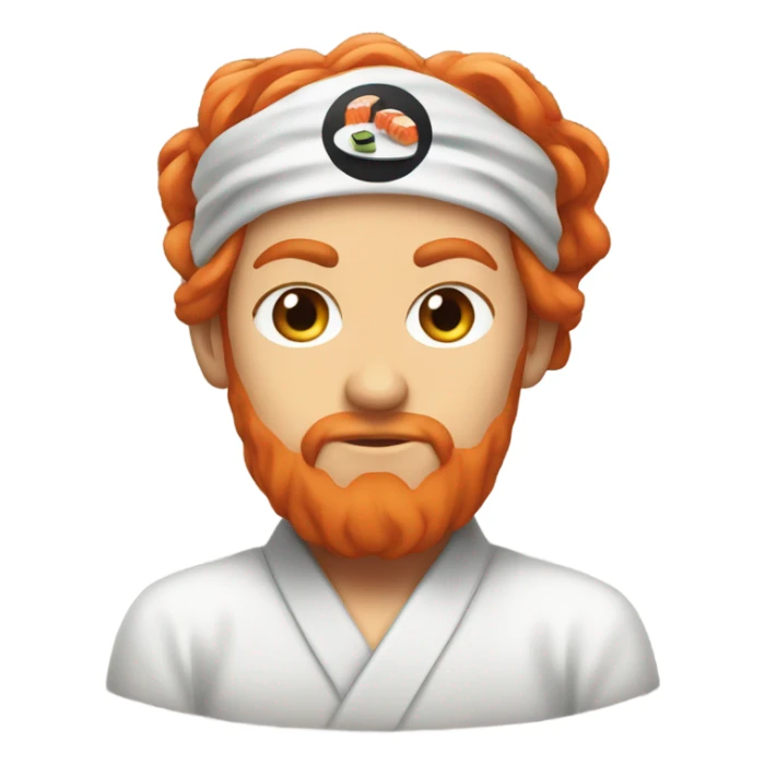 red hair sushi master with bandana sticker