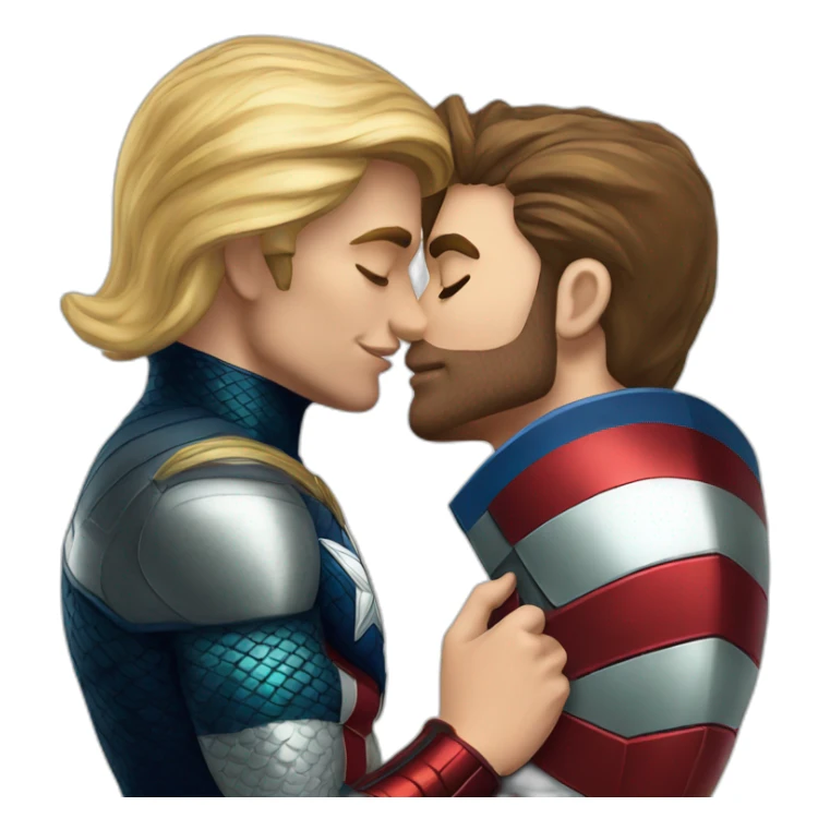 capitaine america kiss mermaid sticker