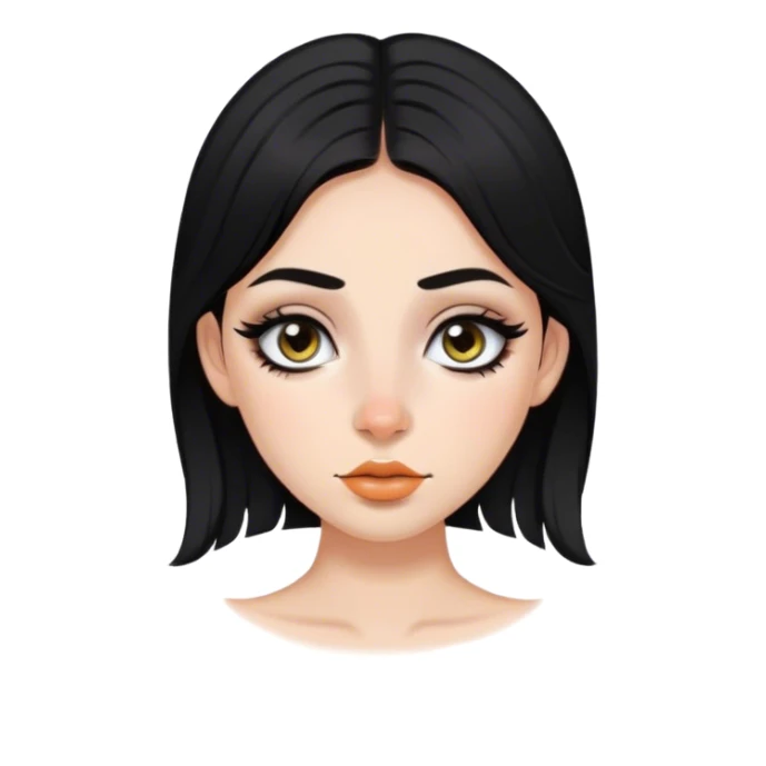 Dark haired girl with nose ring and eyeliner sticker