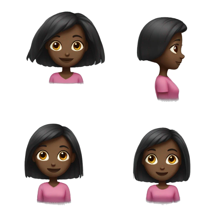 Black skinned girl with straight mid legnth hair  sticker
