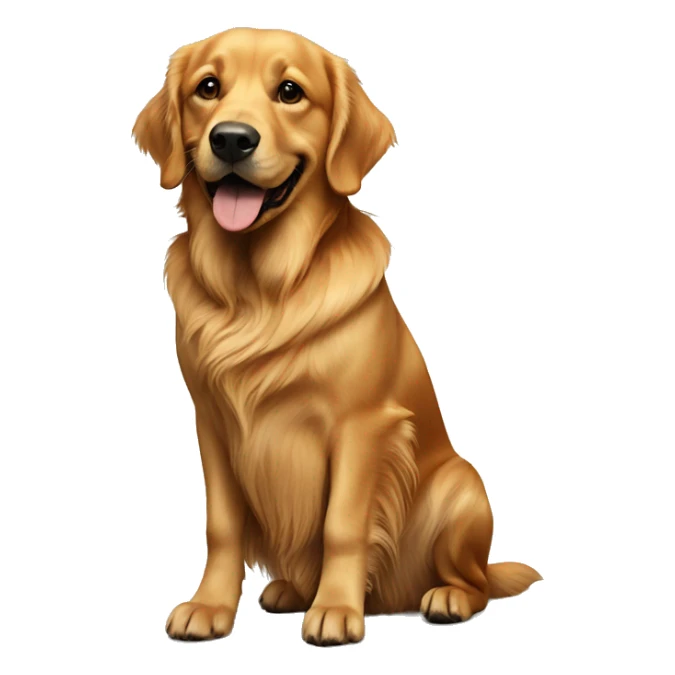 Golden retriever sitting next to black weiner dog sticker