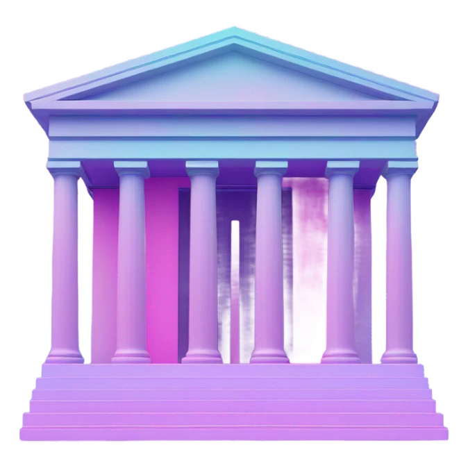 Vaporwave color themed bank emoji sticker