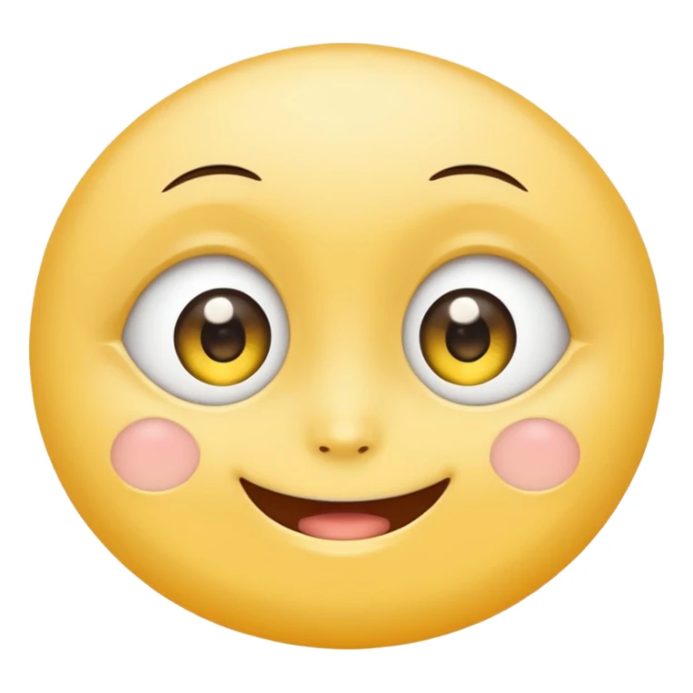 super cute anime eyes classic yellow face cheesy smile sticker