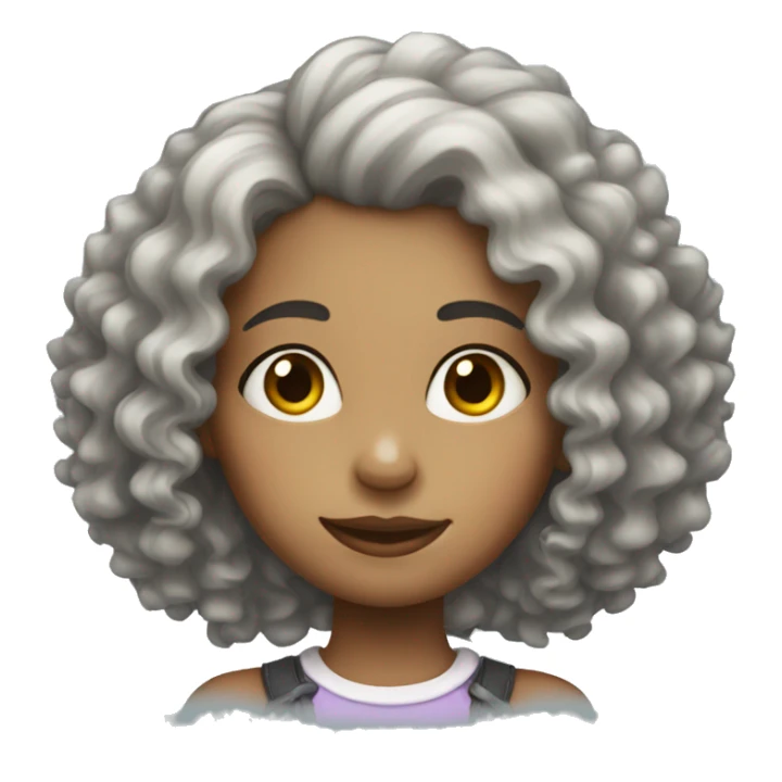 Skelton girl with curly hair  sticker
