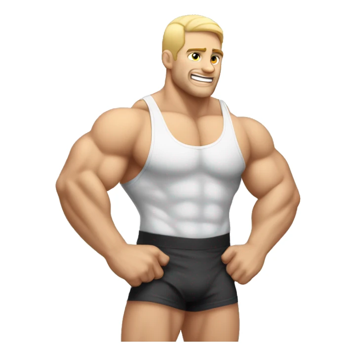 Muscular Caucasian gay bodybuilders wrestling sticker