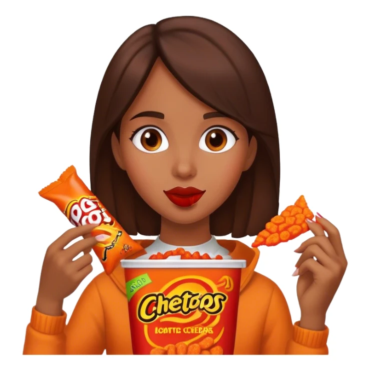 Hot Cheetos girl brunette sticker