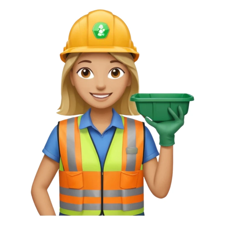 women, Waste Management, safety vest, trash picker sticker