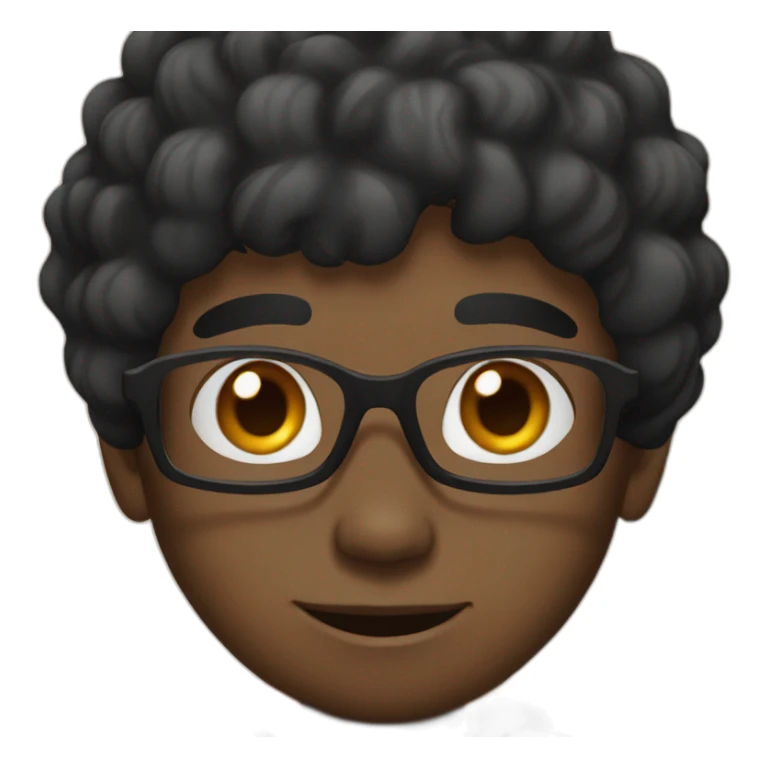 Black hair boy with glasses orange sticker