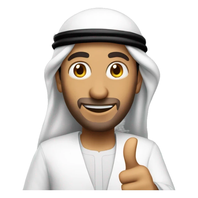 photorealistic Arab man shows thumbs up sticker