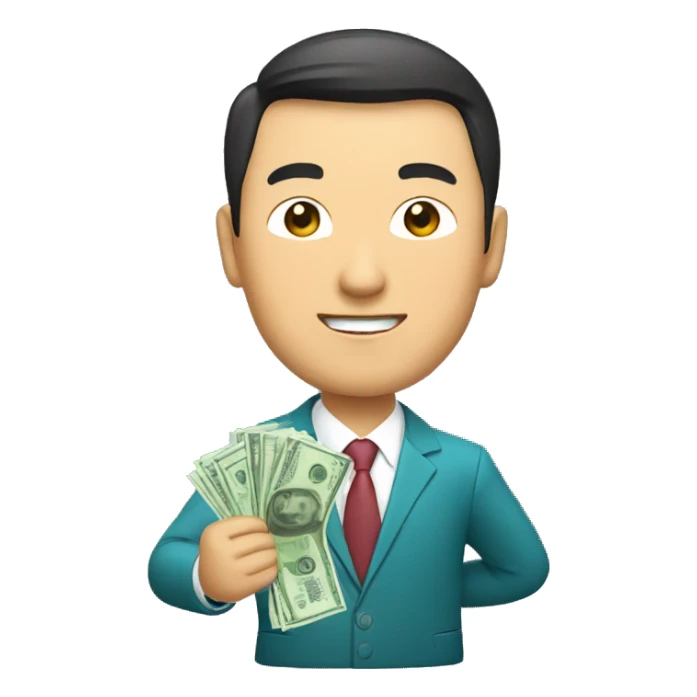 kazakh businessman with money in hands sticker
