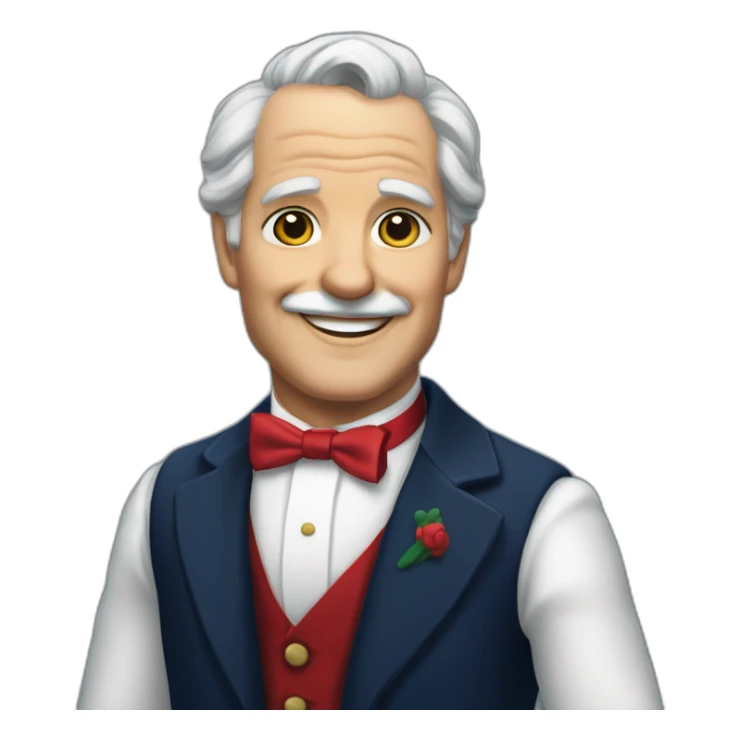 jenkins-a-gray-haired-balding-elder-butler-wearning-navy-blue-dinner-jacket-with-red-bow-tie-smiling-without-glasses sticker