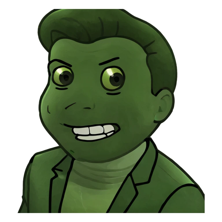 Rick Astley with straight face but with front teeth out and the picture is from the era of 1970-1995 or 2000 sticker