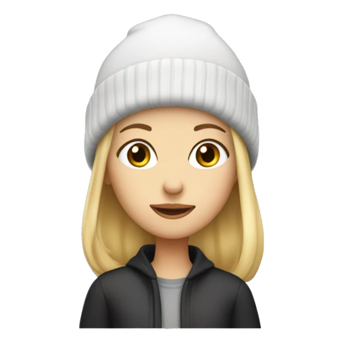 Blonde girl in beanie hat  sticker