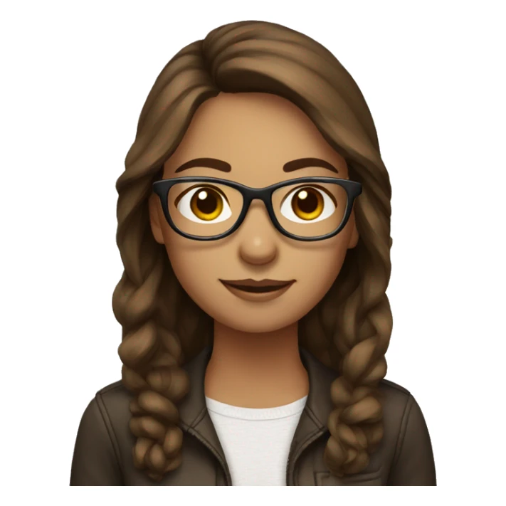 Cute woman with brown hair and glasses sticker