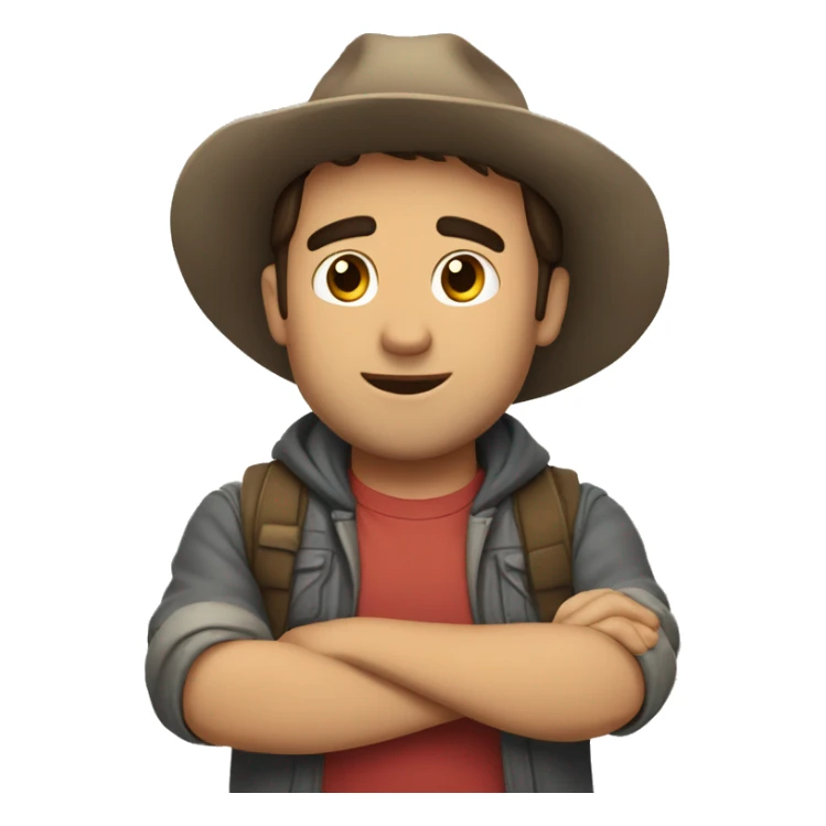 Chico haciendo el gesto que no con los brazos cruzados  sticker