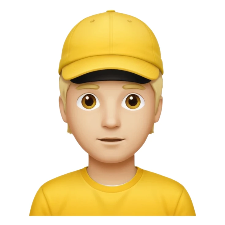 yellow tennis hat and yellow tshirt blonde man sticker