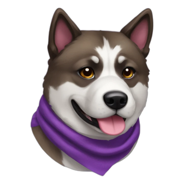 brindle akita with a purple scarf sticker