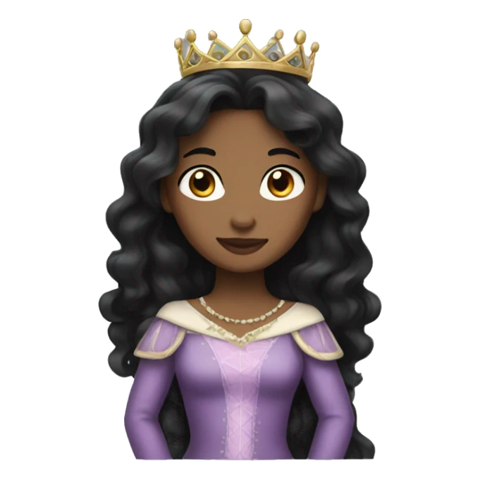 Princess long Dark hair  sticker