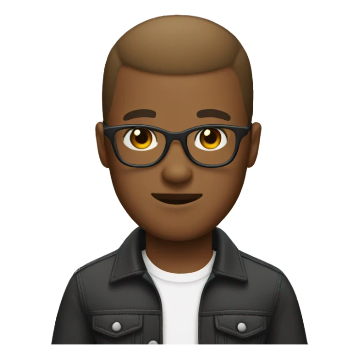 A black buzz cut boyfriend with glasses and thin moustache and short light brown hair girlfriend sticker