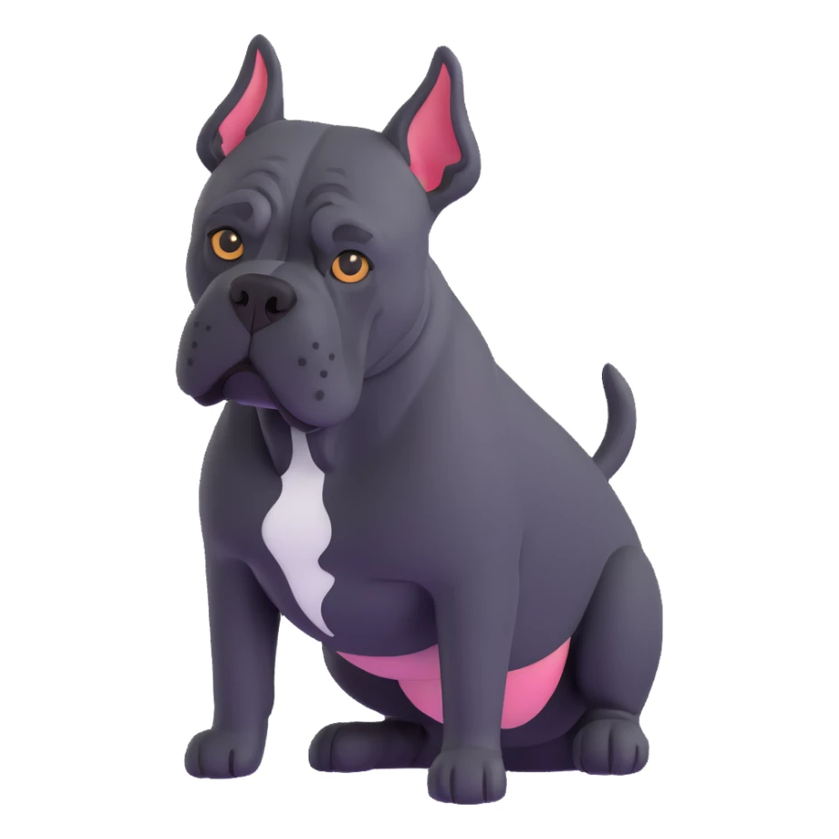black Cane Corso dog with cropped ears and short tail sticker