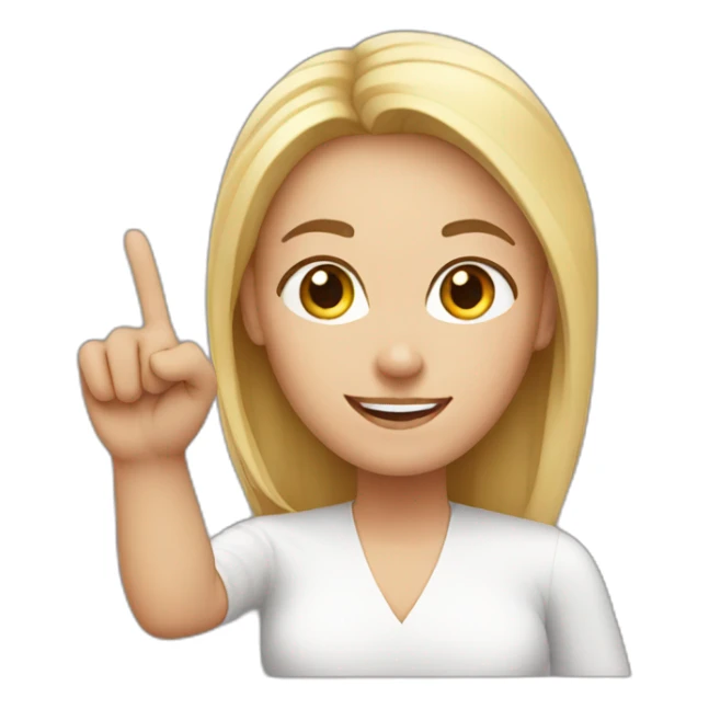 white woman up one finger sticker