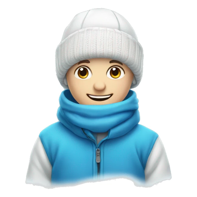 smiling boy with blue eyes in winter attire sticker