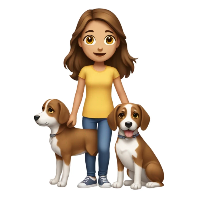 Girl with brown hair and a dog sticker