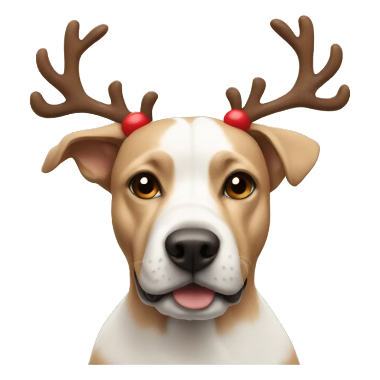 Dog wearing reindeer antlers sticker