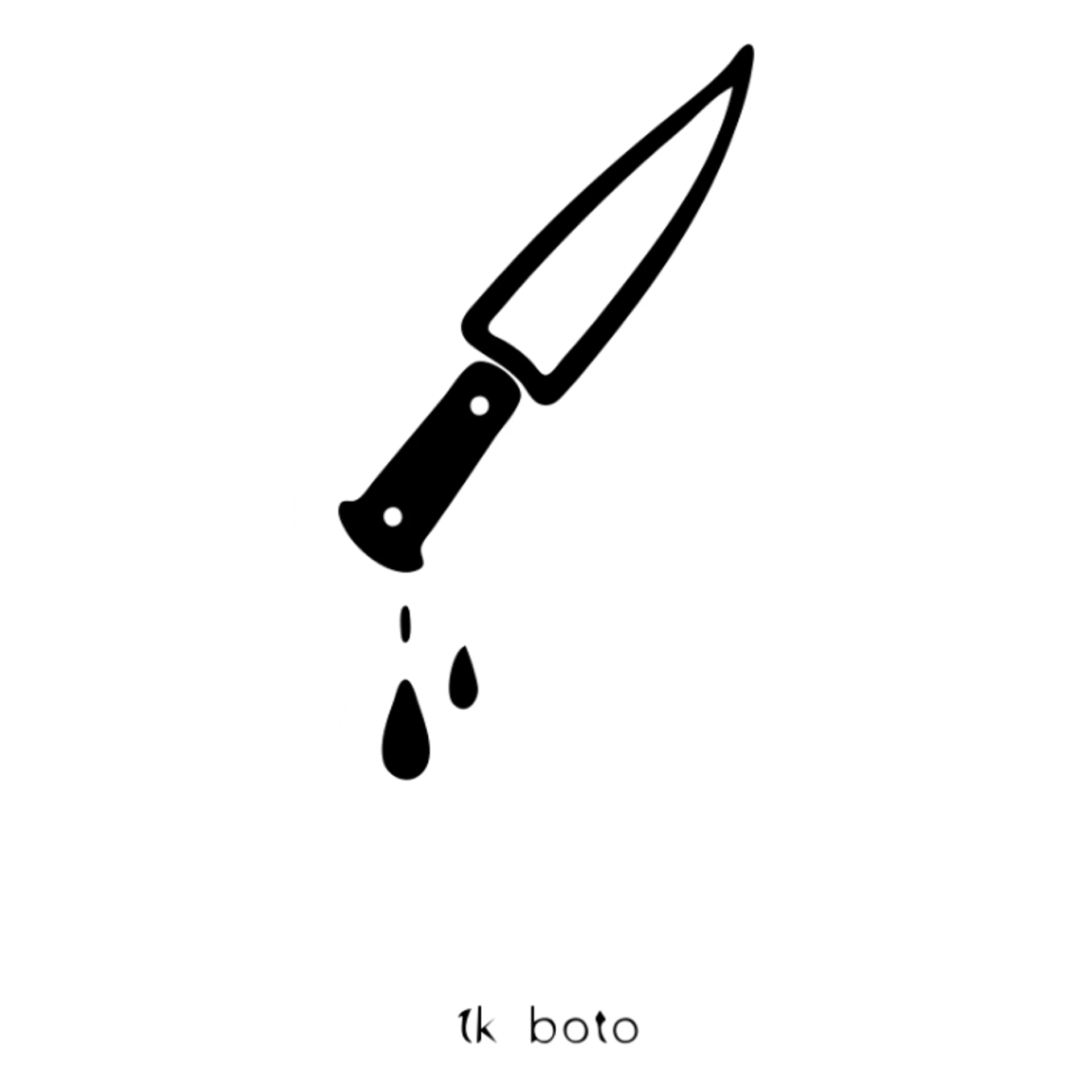 knife with blood sticker