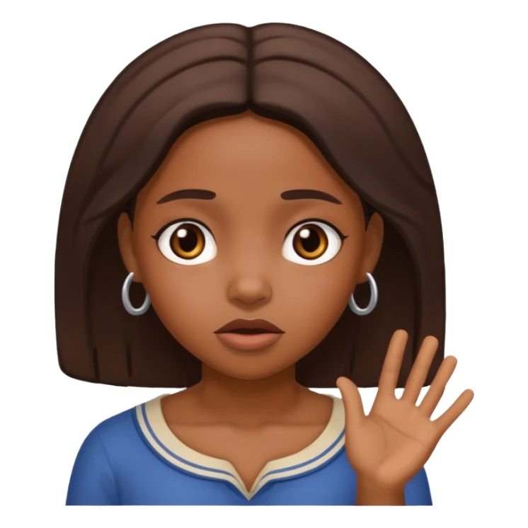 African American girl pleading face sticker