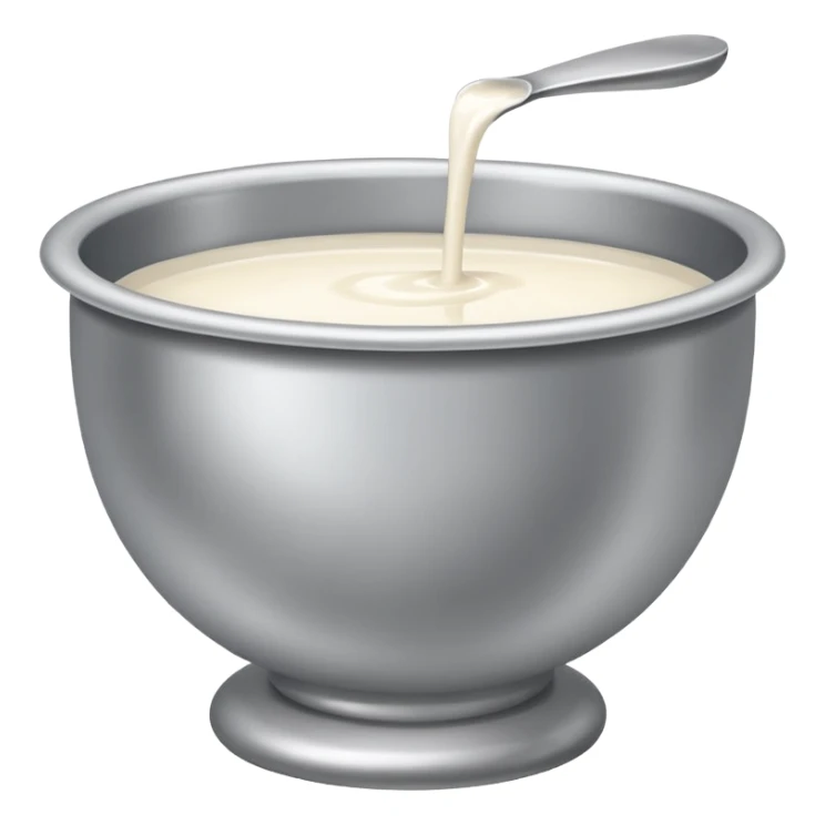 Sliver slave bowl emoji with only milk in it sticker